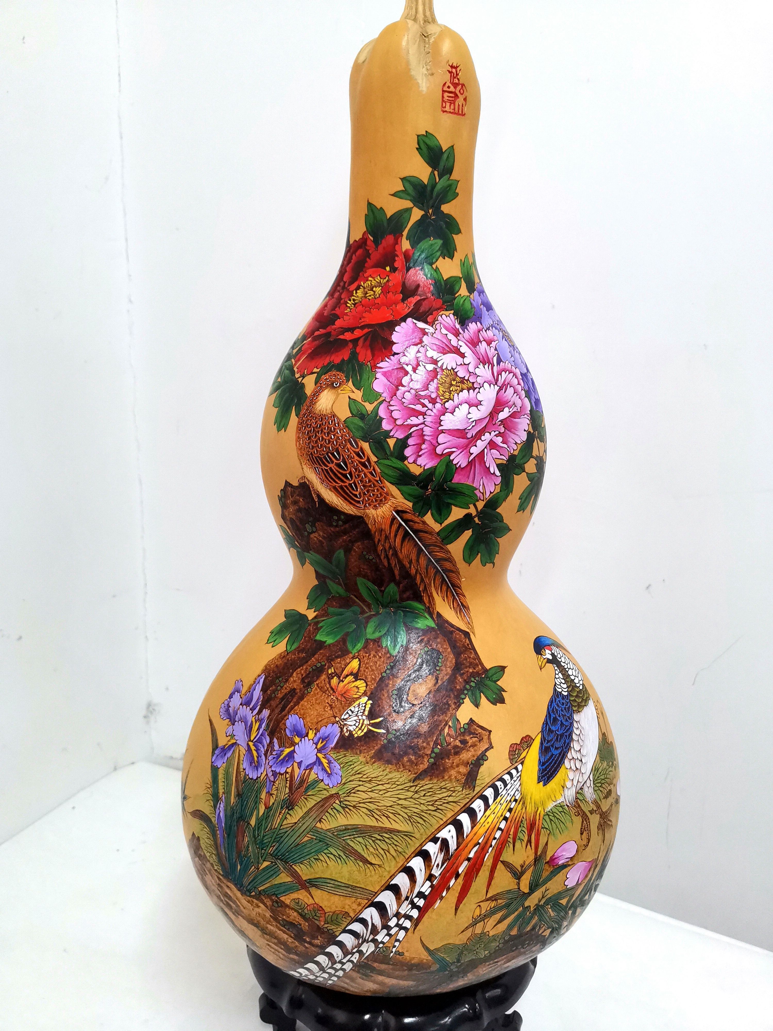 葫芦画艺术作品《锦上添花》